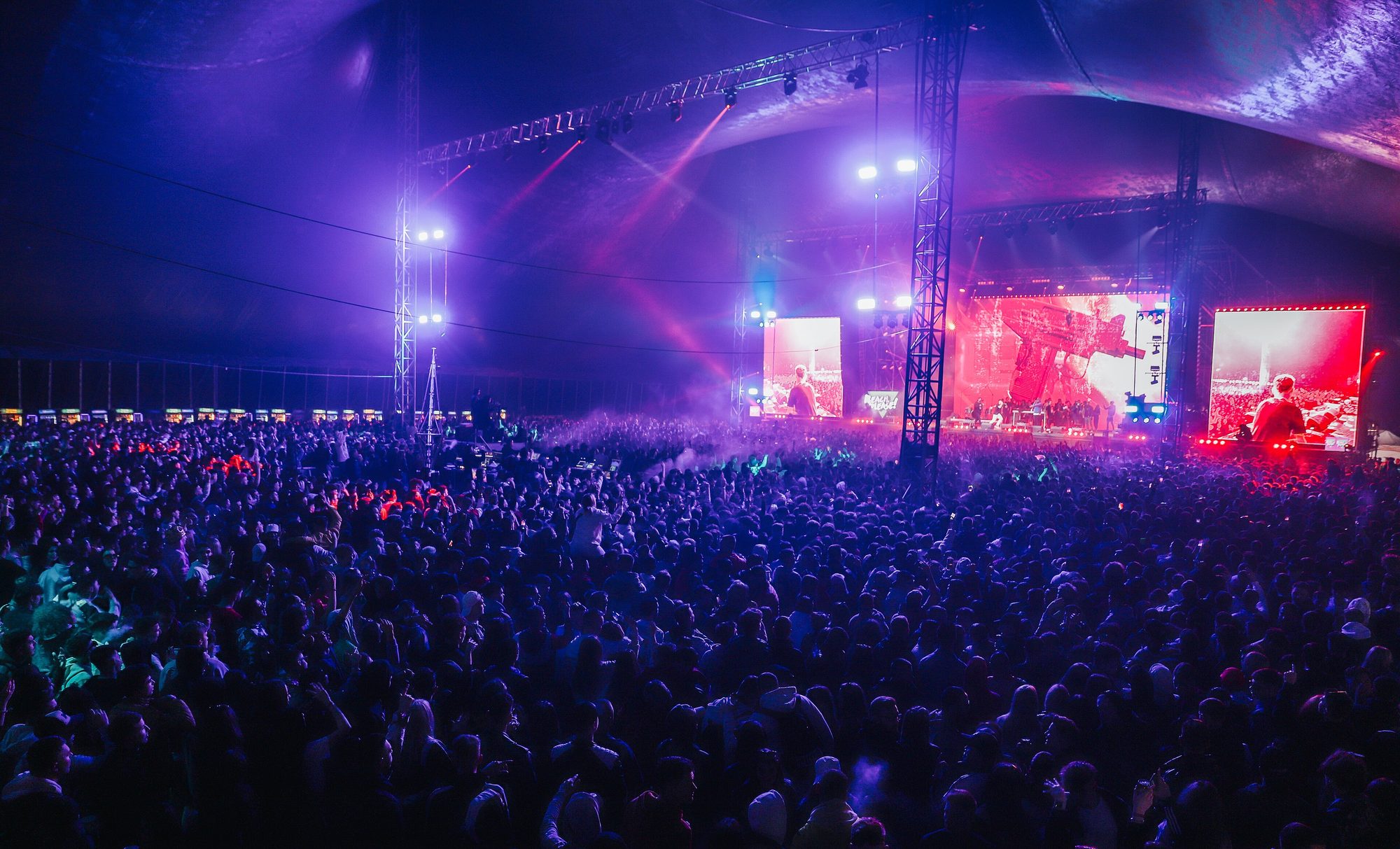 Crowd at a night-time event